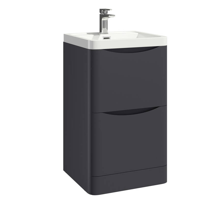 Scudo Bella 500mm Matt Grey Floorstanding Vanity Unit and Basin