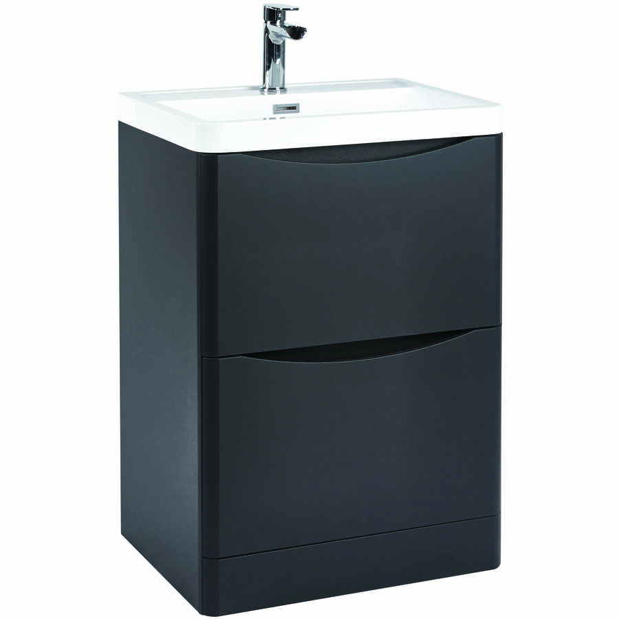 Scudo Bella 600mm Matt Grey Floorstanding Vanity Unit and Basin