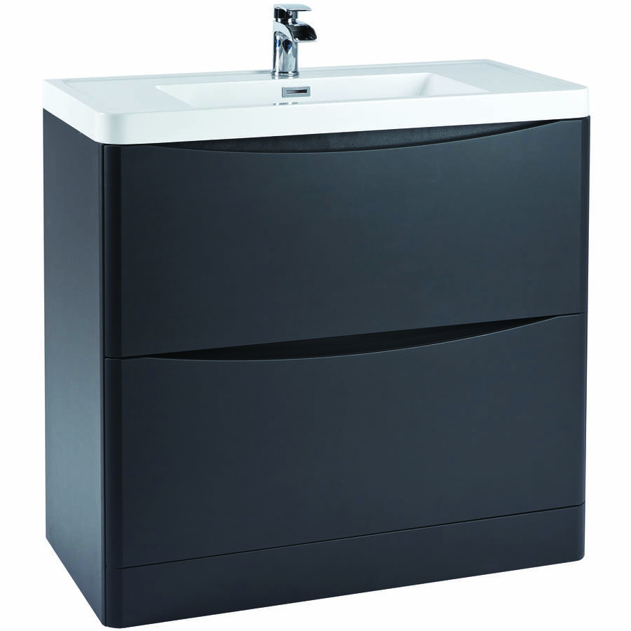 Scudo Bella 900mm Matt Grey Floorstanding Vanity Unit and Basin