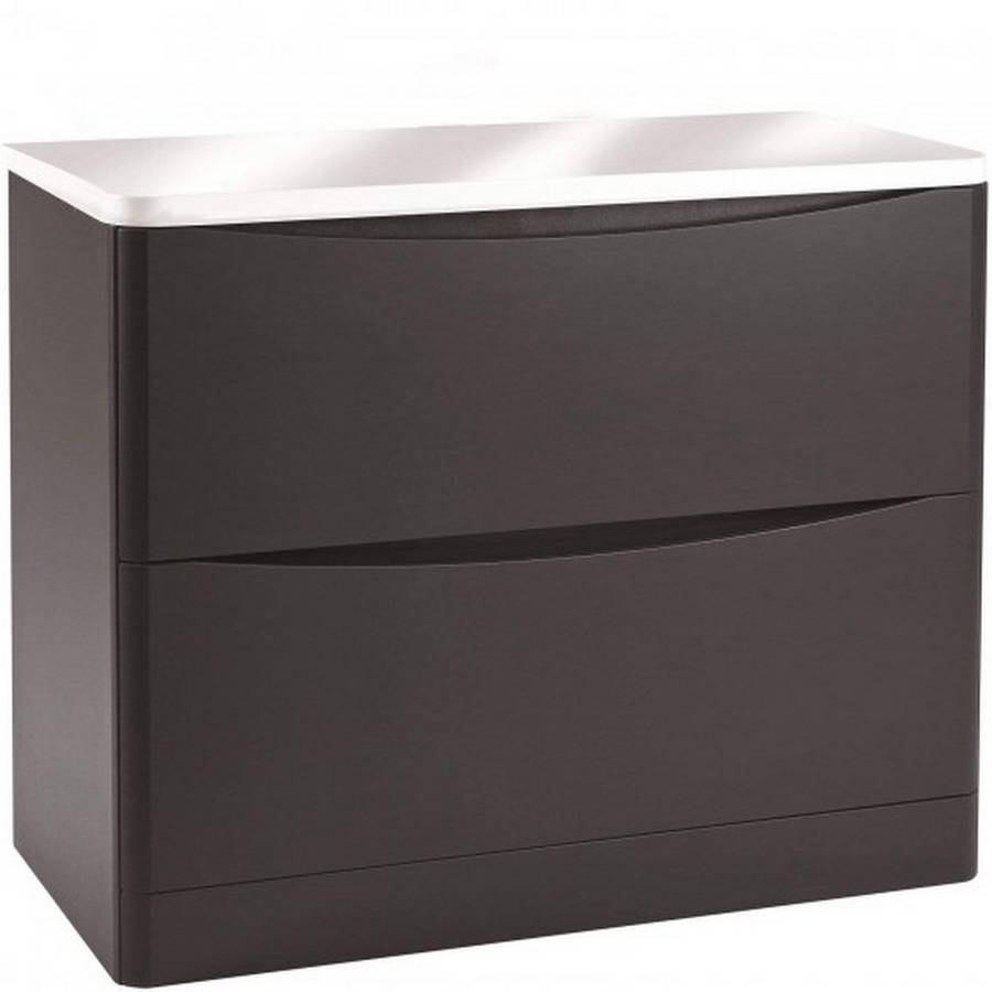 Scudo Bella 900mm Matt Grey Wall Mounted Vanity Unit and Countertop