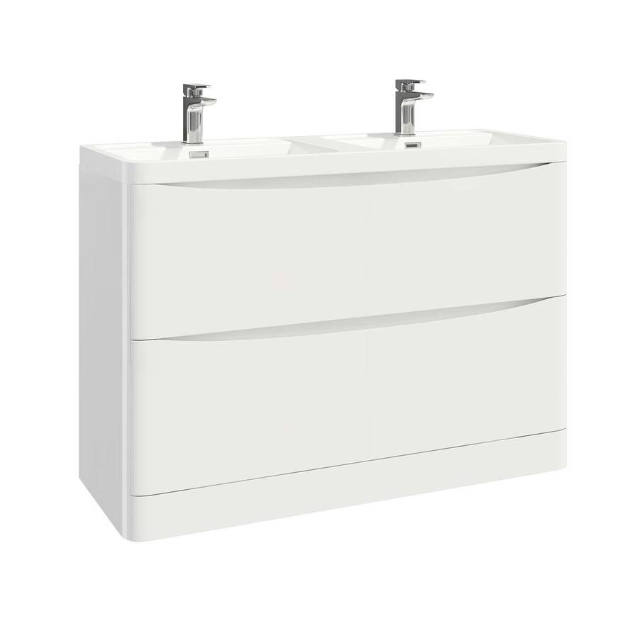 Scudo Bella 1200mm Gloss White Floorstanding Vanity Unit and Basin