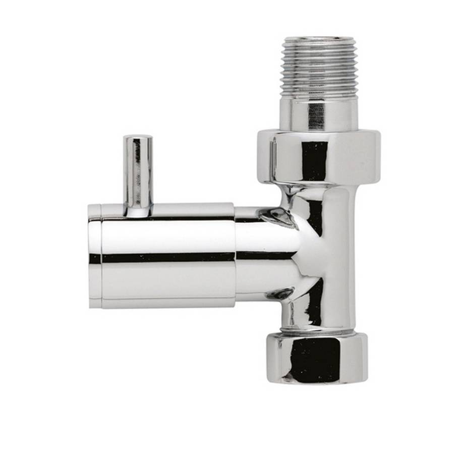 Nuie Chrome Round Minimalist Straight Radiator Valve Set