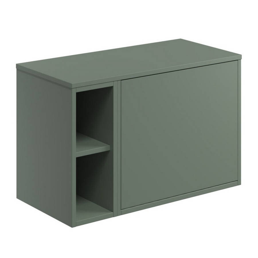 Scudo Alfie 800mm Reed Green Wall Mounted Vanity Unit and Countertop