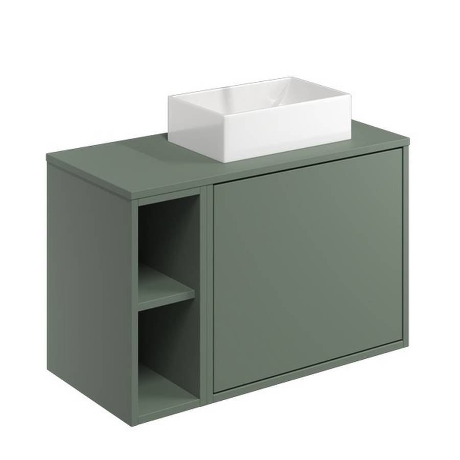 Scudo Alfie 800mm Reed Green Wall Mounted Vanity Unit and Basin