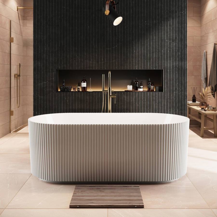 Scudo Labyrinth Fluted 1700 x 800mm Freestanding Bath