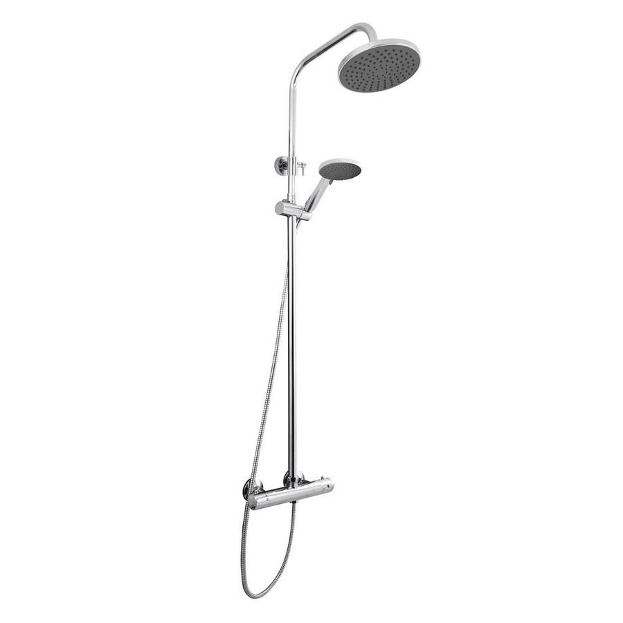 Nuie Round Chrome Thermostatic Bar Shower with Telescopic Kit