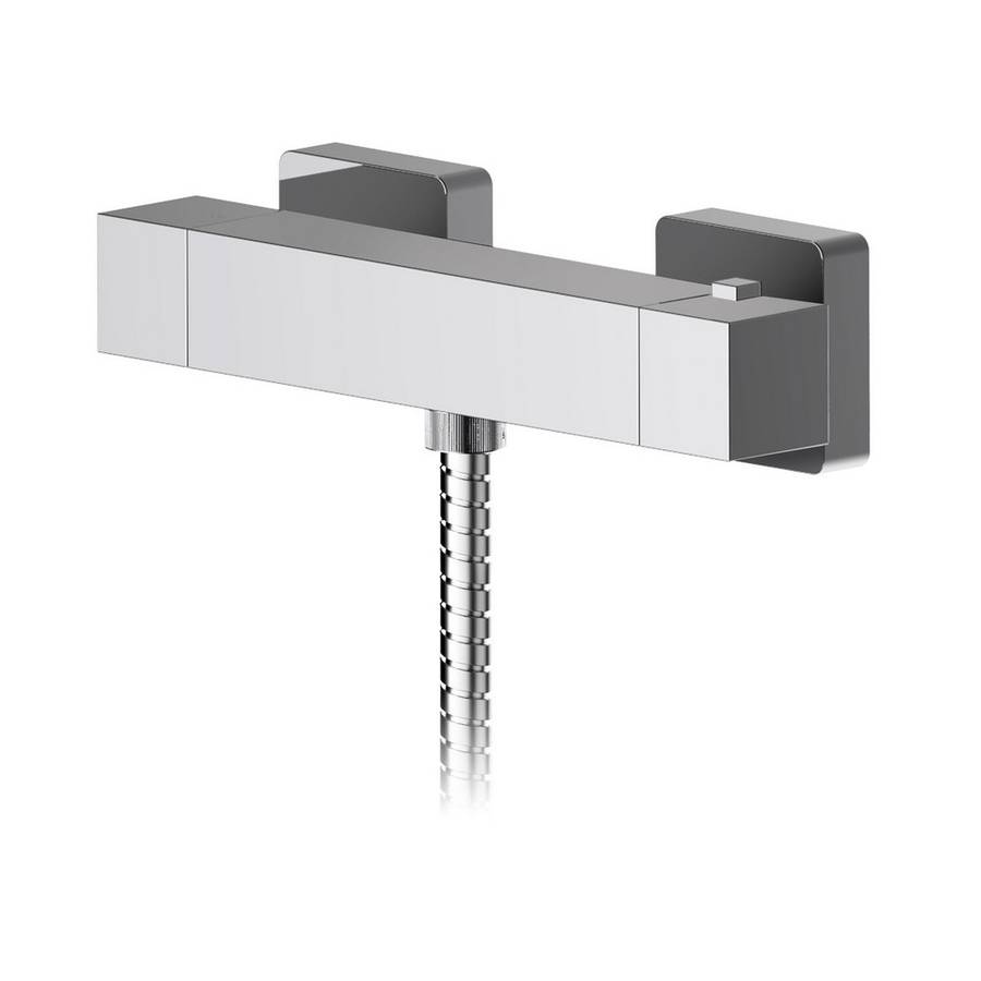 Nuie Sanford Square Chrome Thermostatic Shower Bar Valve