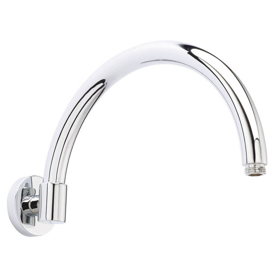 Nuie Curved Chrome Wall Mounted Shower Arm