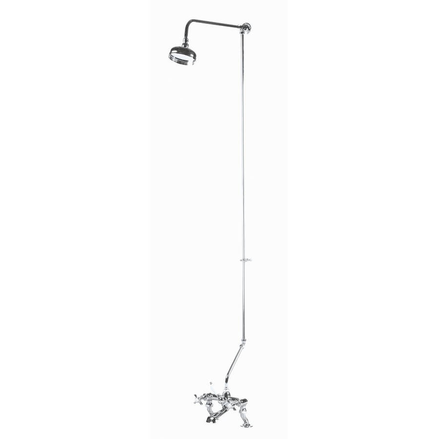 Nuie Traditional Chrome Bath Shower Mixer Rigid Riser Kit with Swivel Spout