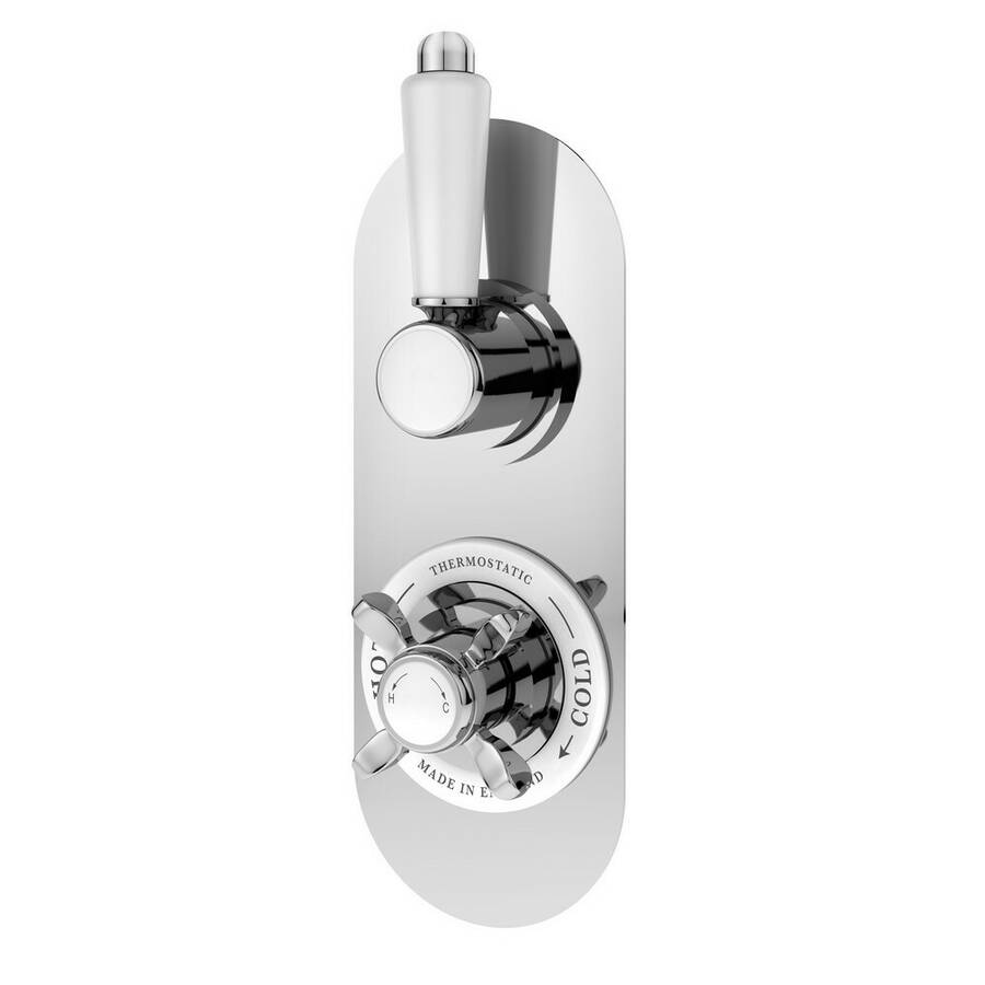 Nuie Selby Chrome Dual Concealed Thermostatic Shower Valve with Diverter