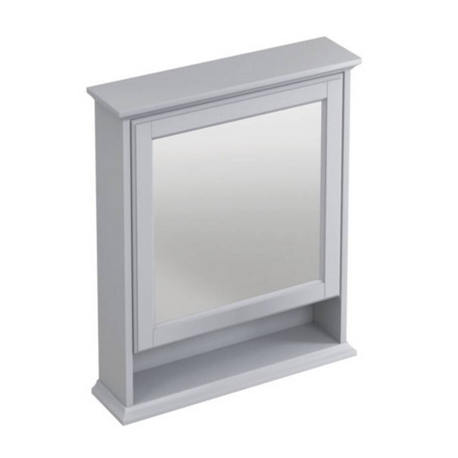 Burlington 600mm Single Door Mirrored Bathroom Cabinet in Grey