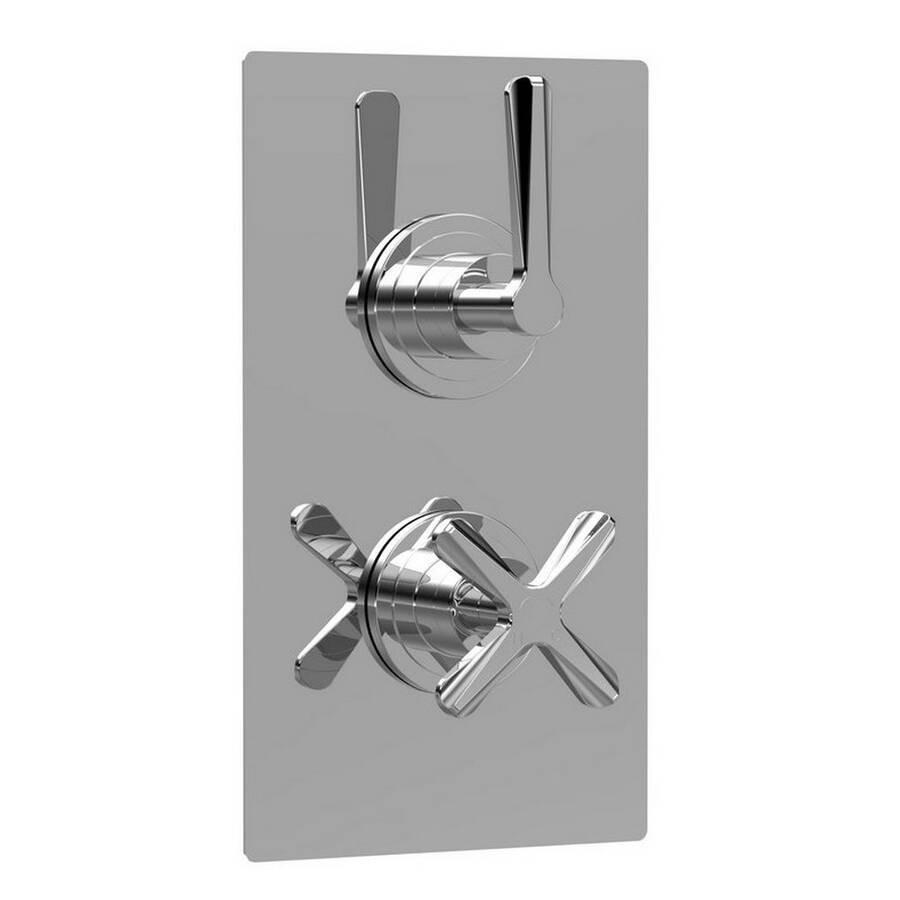 Nuie Aztec Chrome Thermostatic Twin Valve with Diverter