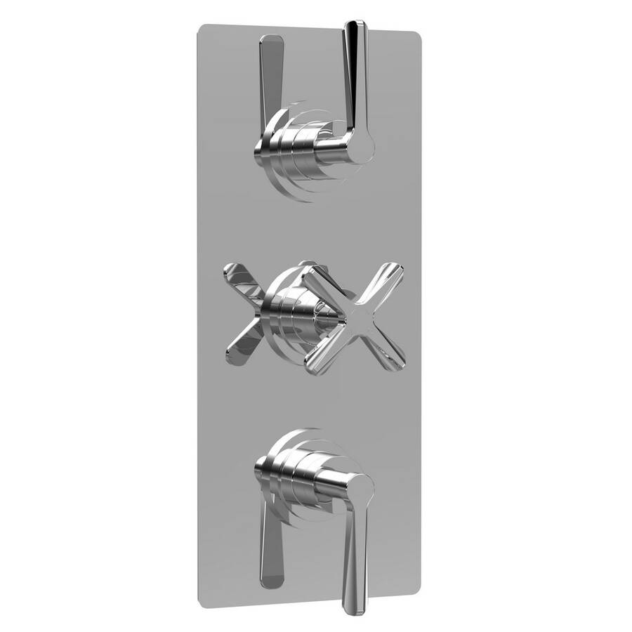 Nuie Aztec Chrome Thermostatic Triple Valve with Diverter