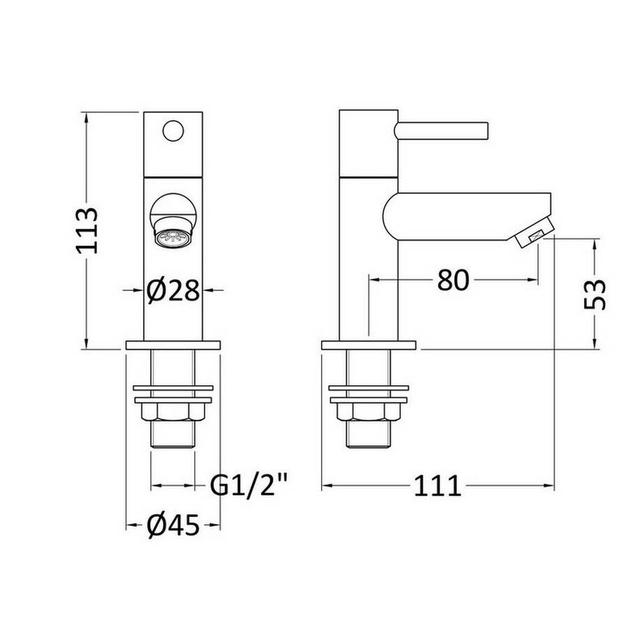 Nuie Series 2 Chrome Basin Taps 