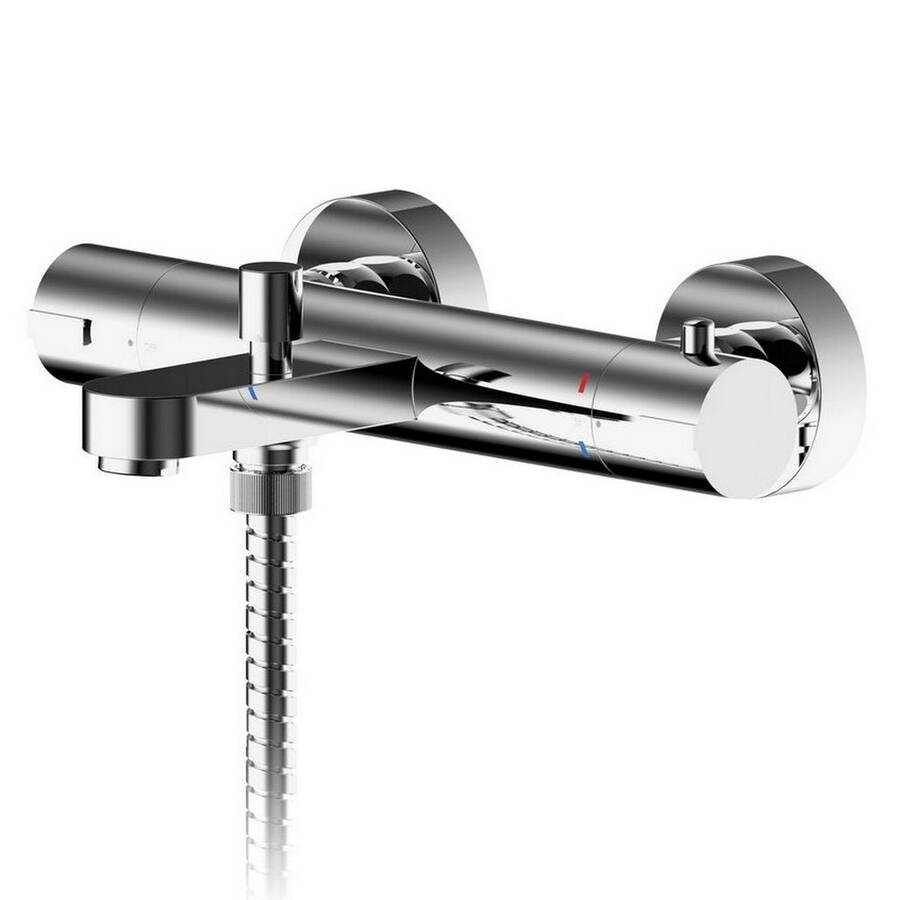 Nuie Arvan Chrome Wall Mounted Thermostatic Bath Shower Mixer