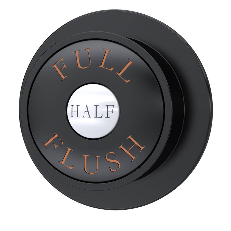 Nuie Black Traditional Dual Flush Push Plate