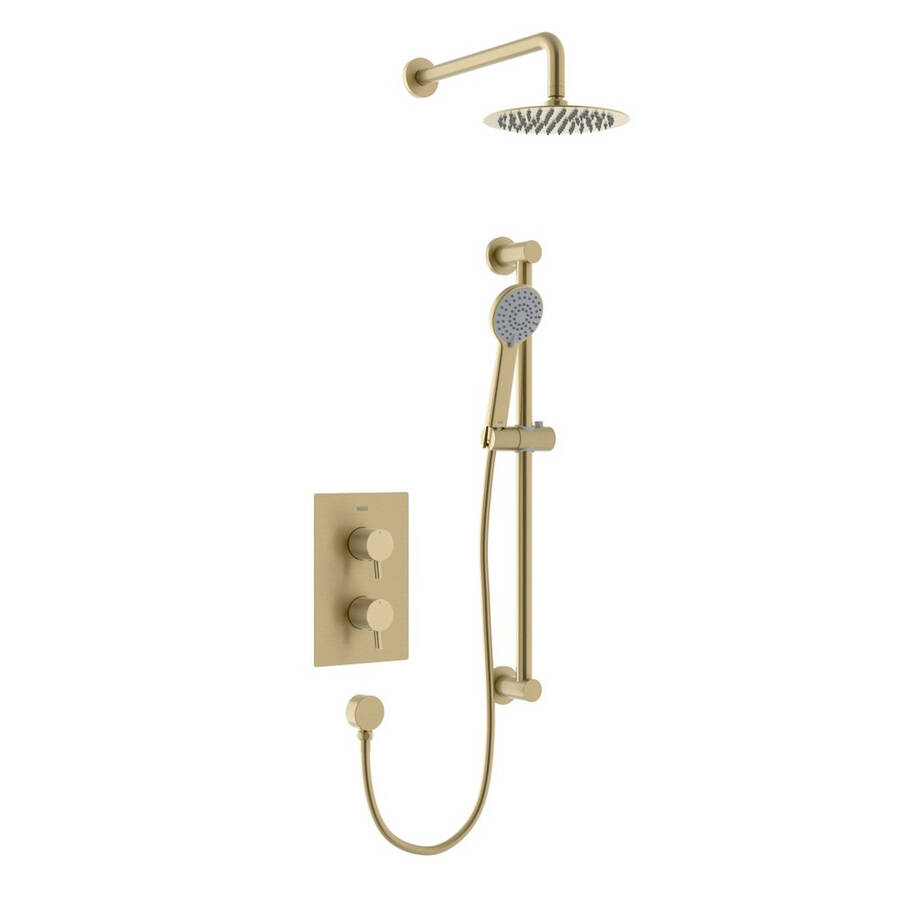 Bristan Prism Brushed Brass Concealed Dual Control Shower Pack