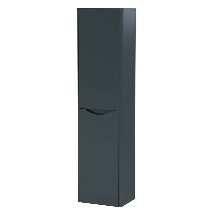 Nuie Lunar 350mm Soft Black Wall Hung Tall Unit Single Door