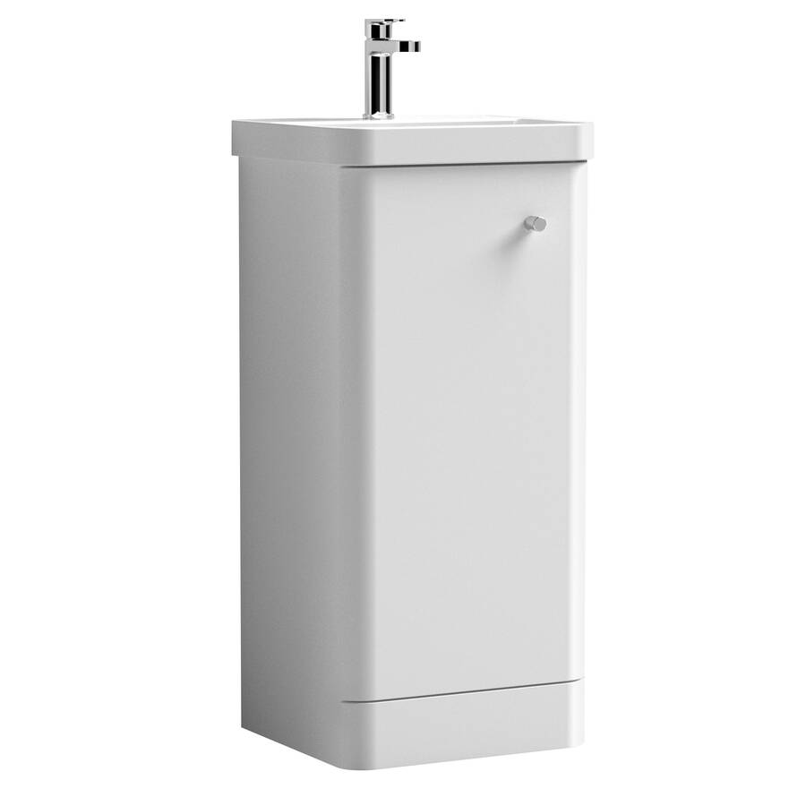 Nuie Core White 400mm Floor Standing 1 Door Vanity Unit