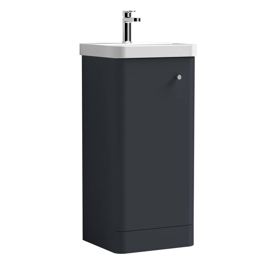 Nuie Core Soft Black 400mm Floor Standing 1 Door Vanity Unit