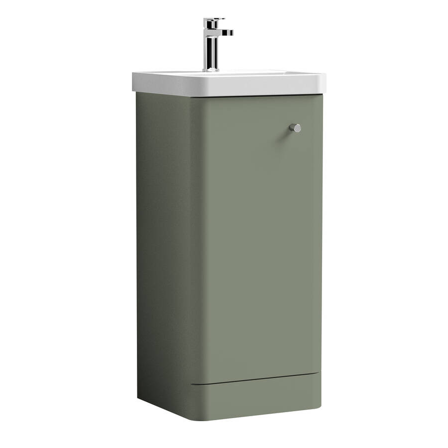 Nuie Core Green 400mm Floor Standing 1 Door Vanity Unit