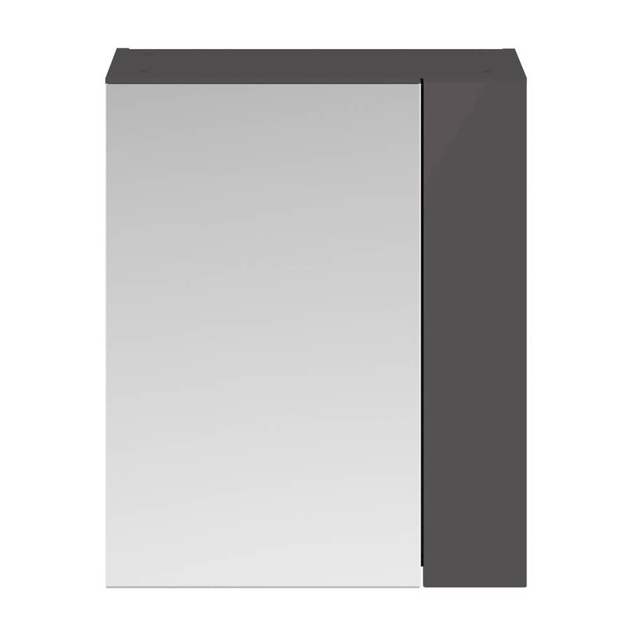 Nuie Athena 600mm Grey 75/25 Mirror Cabinet
