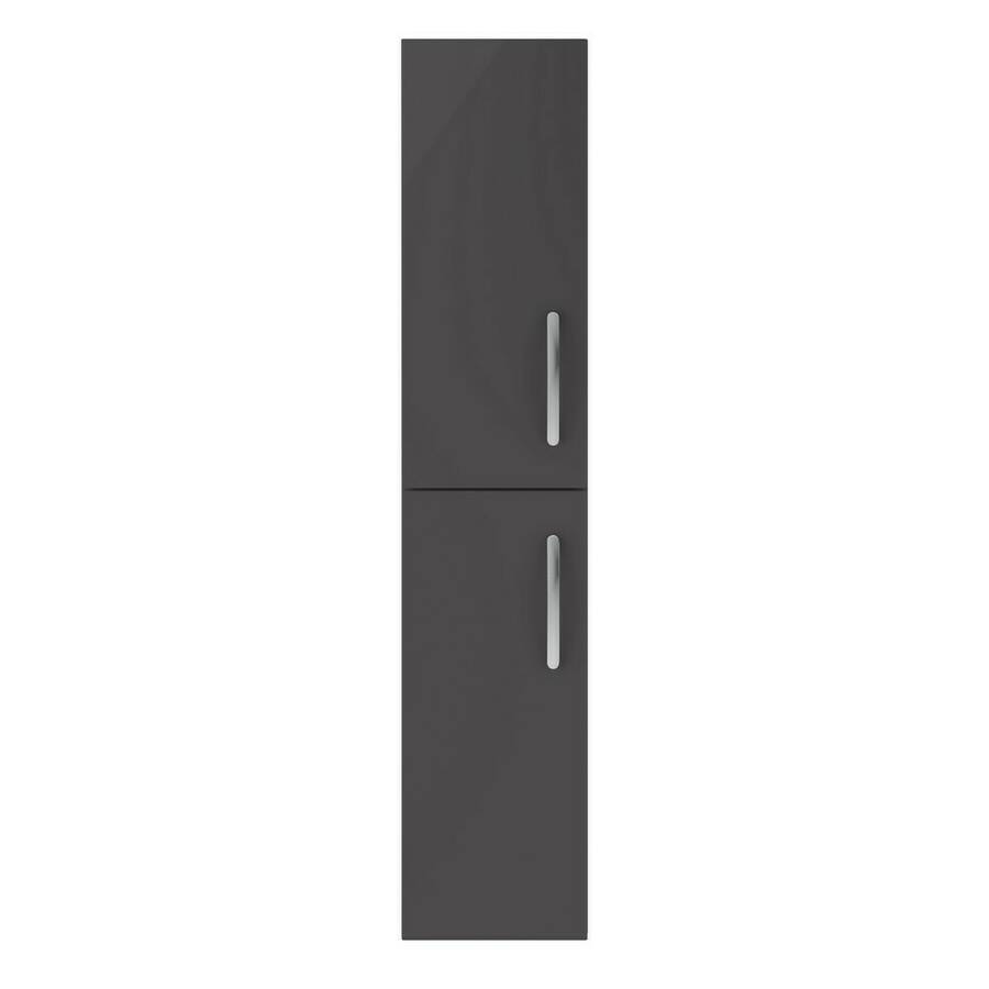 Nuie Athena 300mm Grey Wall Hung Tall Unit Double Door