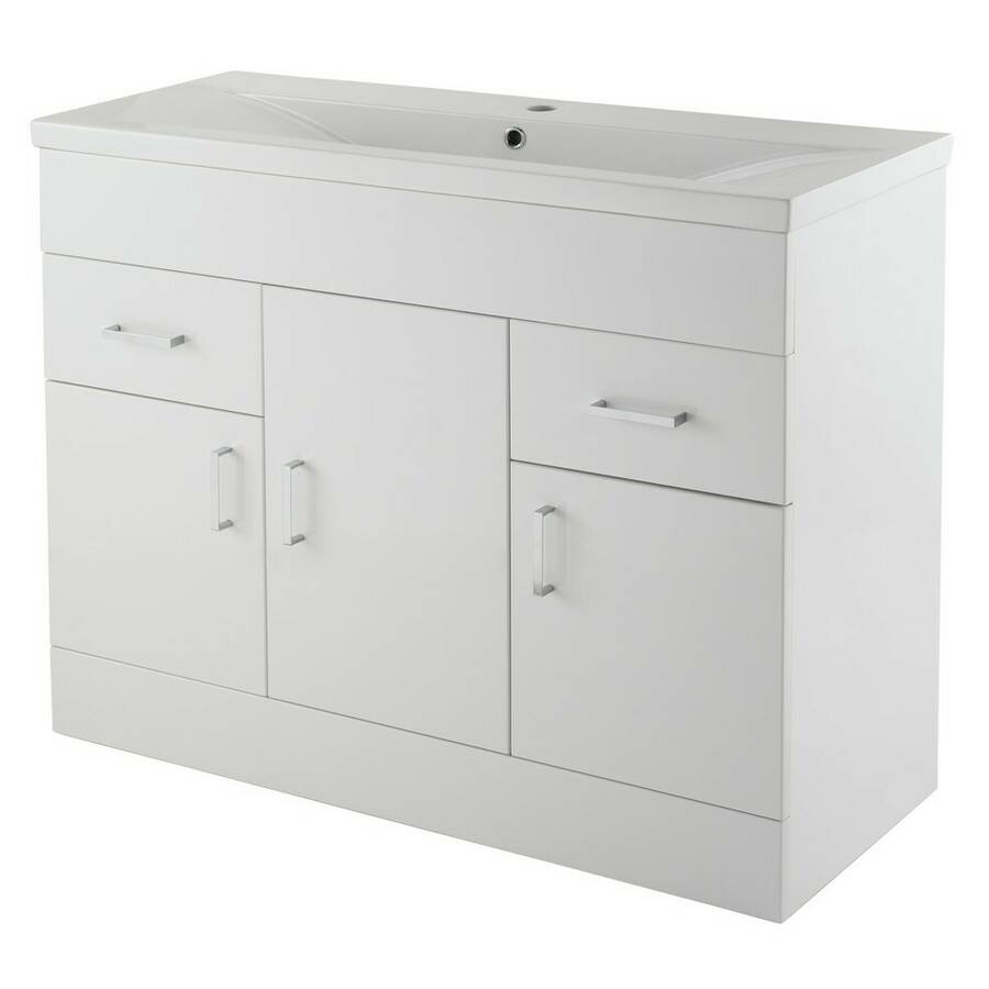 Nuie Eden White 1000mm Floor Standing Vanity Unit