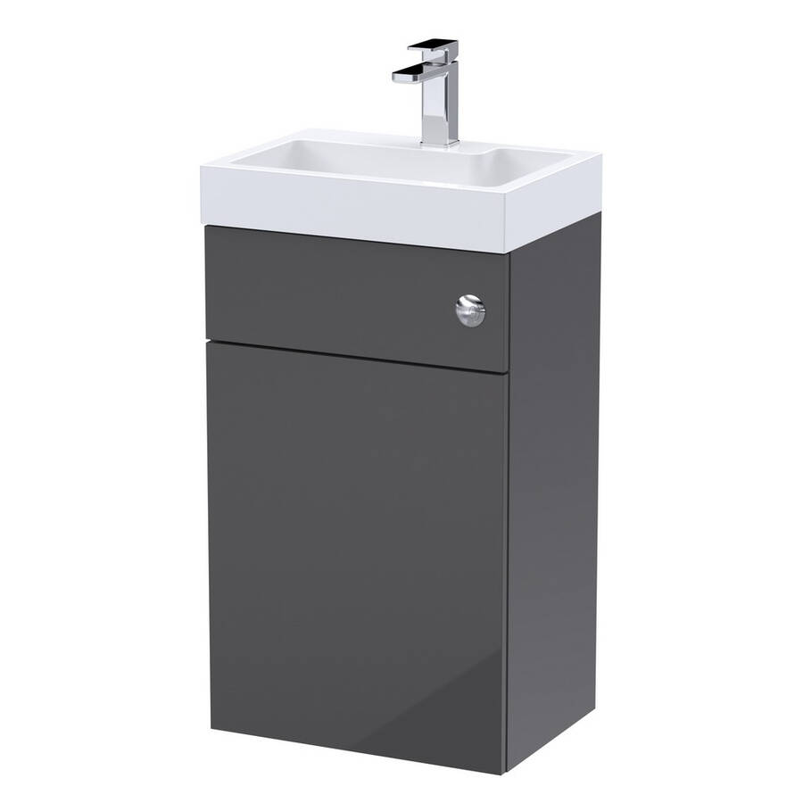 Nuie Athena 2 in 1 Grey 500mm WC and Vanity Unit