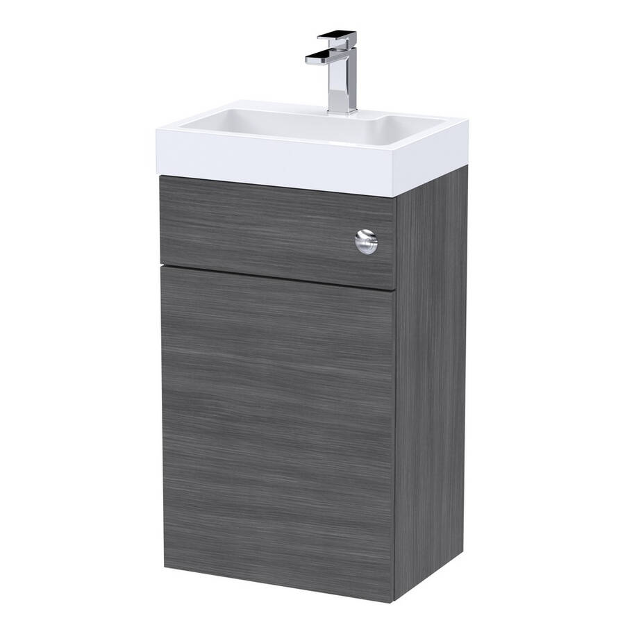 Nuie Athena 2 in 1 Anthracite 500mm WC and Vanity Unit