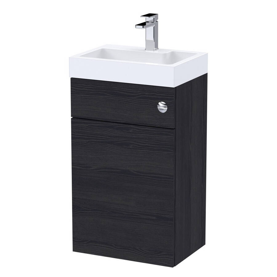 Nuie Athena 2 in 1 Black 500mm WC and Vanity Unit