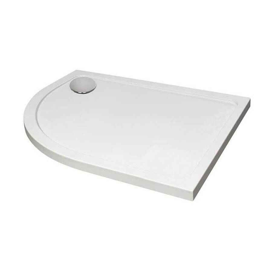 Arley Hydro45 900 x 760mm White LH Offset Quadrant Shower Tray