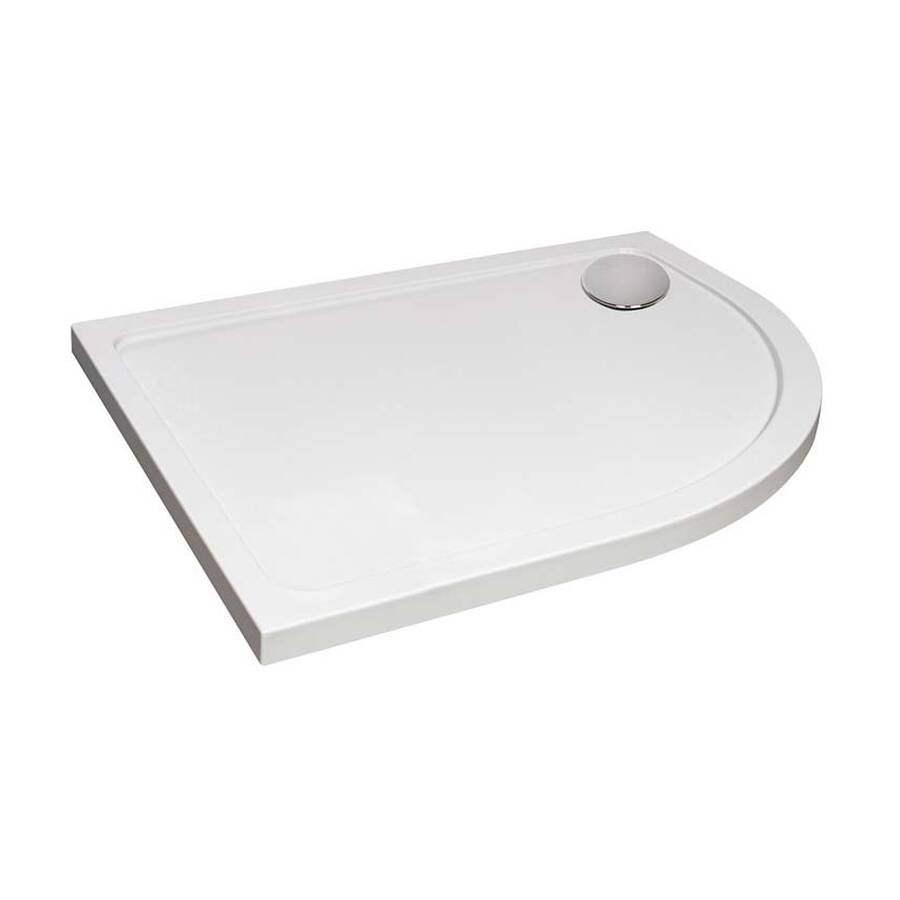 Arley Hydro45 1000 x 800mm White RH Offset Quadrant Shower Tray