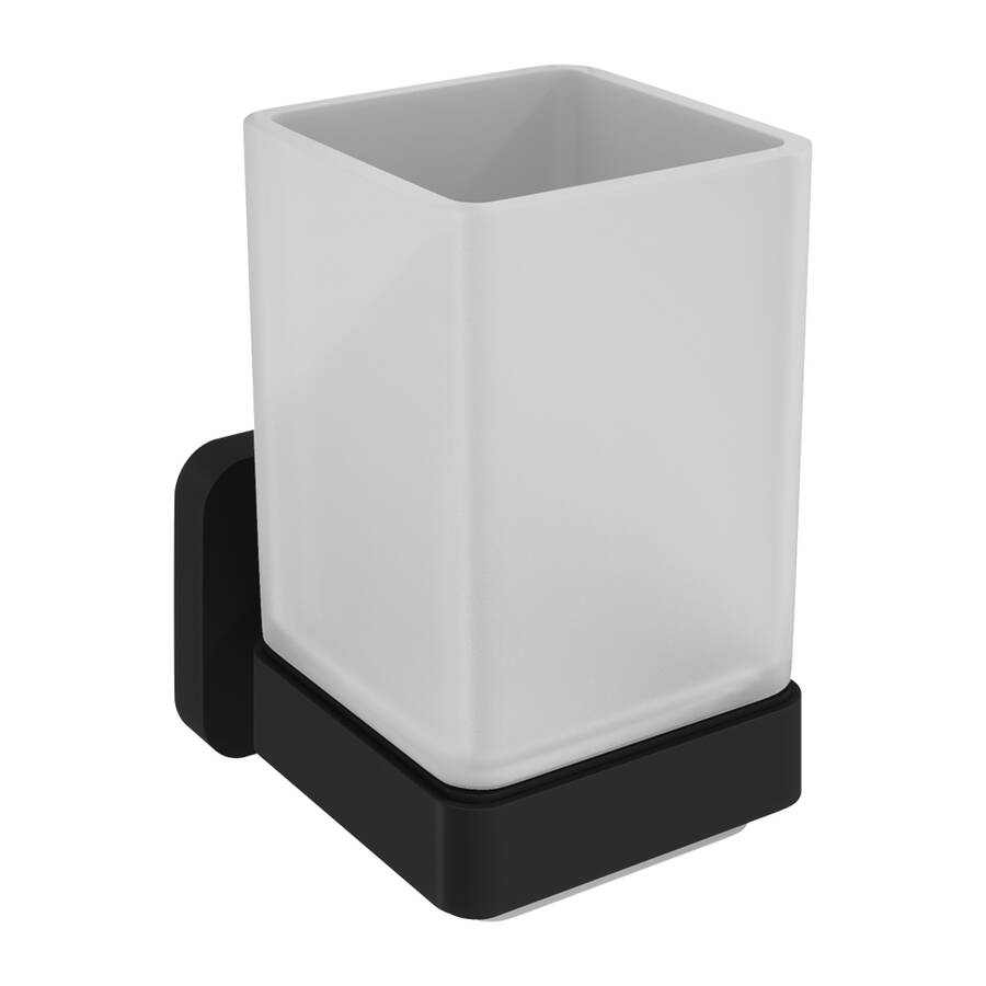 Trisen Black Tumbler Holder With Glass Tumbler