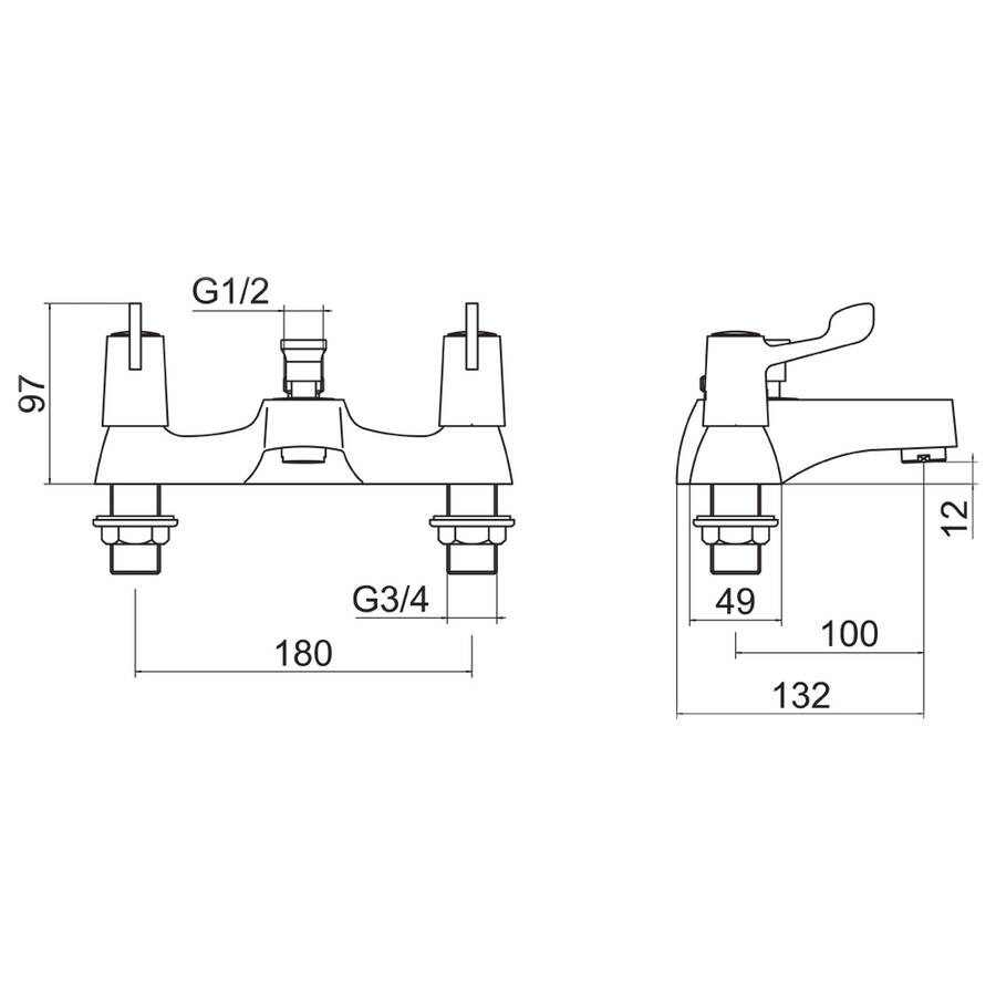 Trisen Chrome Lever Bath Shower Mixer | Low Prices