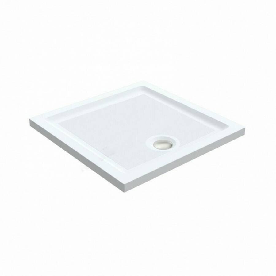 Essential Spring 900mm White Square Anti-Slip Shower Tray 