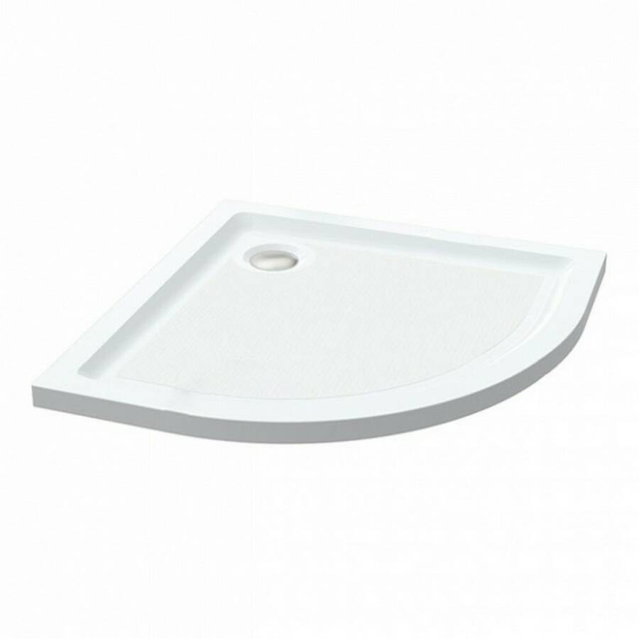 Essential Spring 800mm White Quadrant Anti-Slip Shower Tray 