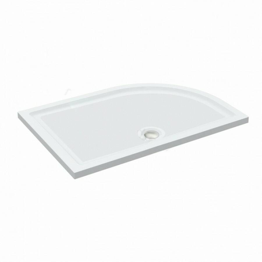 Essential Spring 1200 x 800mm White RH Offset Quadrant Anti-Slip Shower Tray 