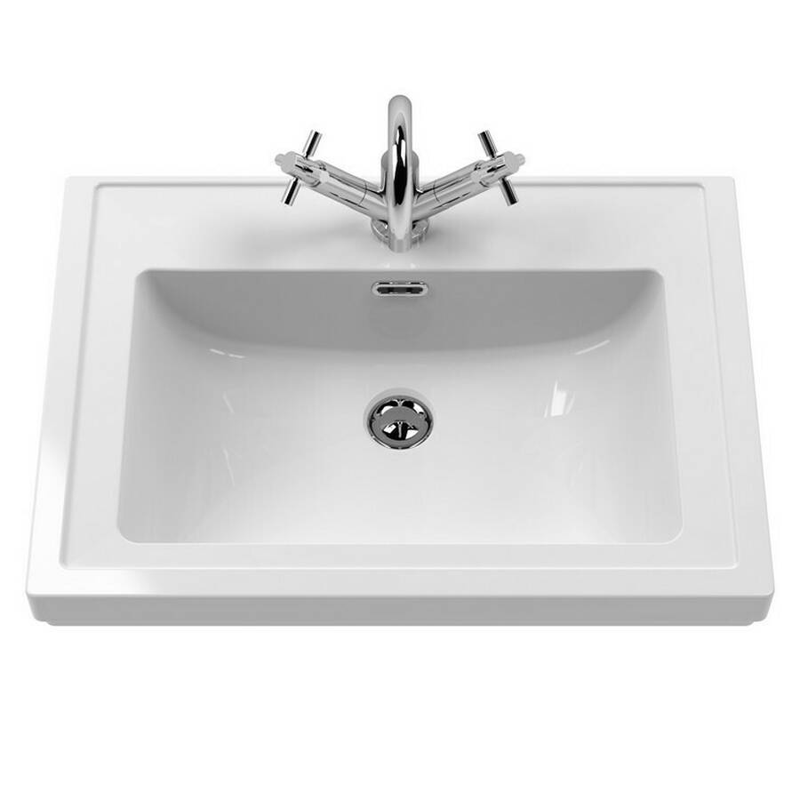 Nuie 600mm Classic 1TH Fireclay Furniture Basin