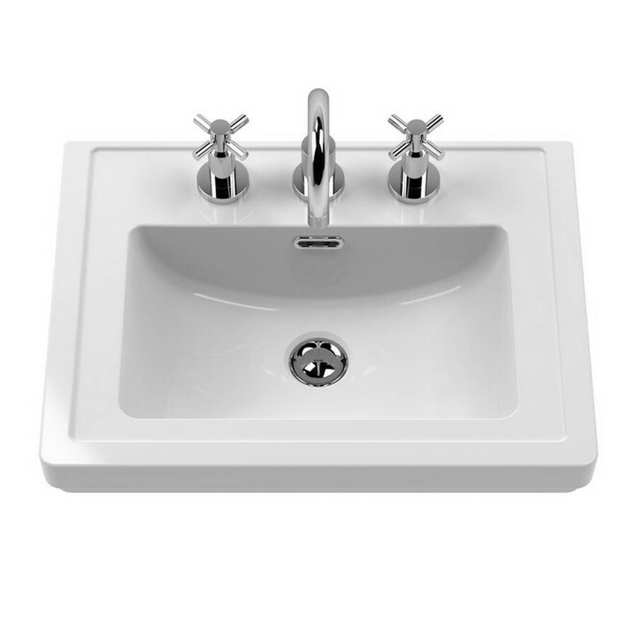 Nuie 500mm Classic 3TH Fireclay Furniture Basin