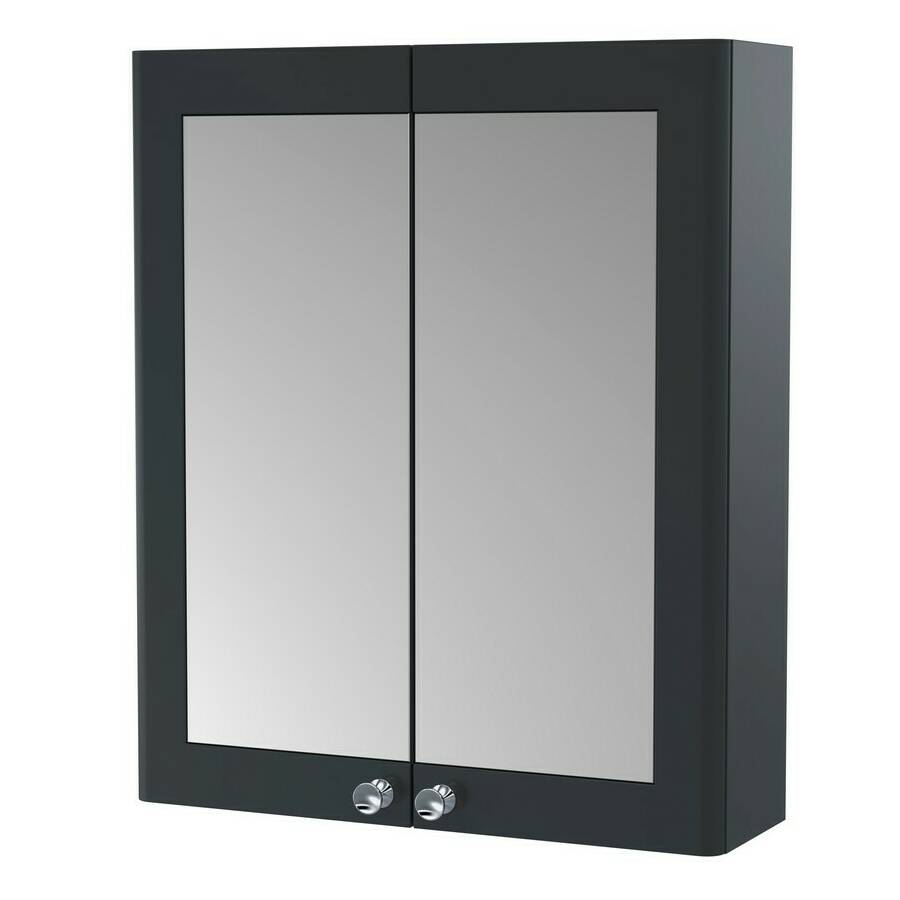 Nuie Classique 600mm Soft Black Mirror Cabinet