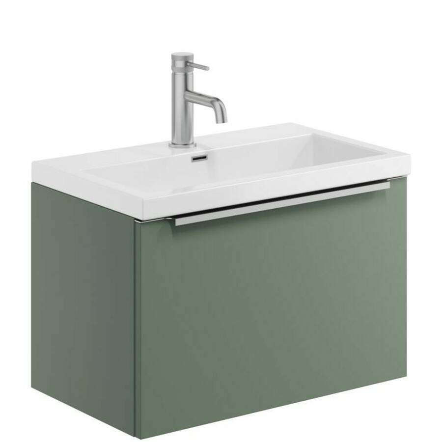 Scudo Muro Plus 600mm Reed Green Wall Mounted Vanity Unit and Basin