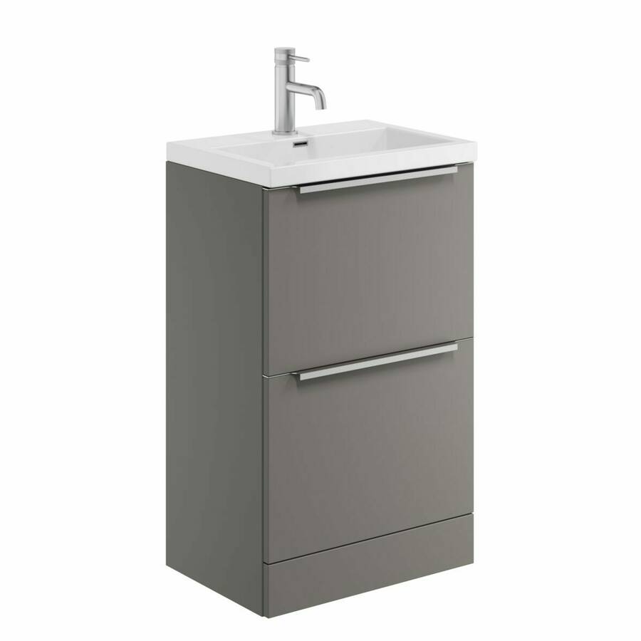 Scudo Muro Plus 500mm Dust Grey Floorstanding Vanity Unit and Basin