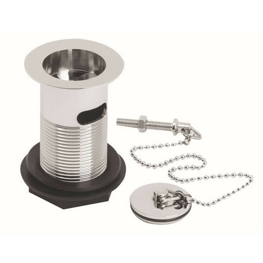 Nuie Slotted Basin Waste with Stainless Steel Plug and Ball Chain