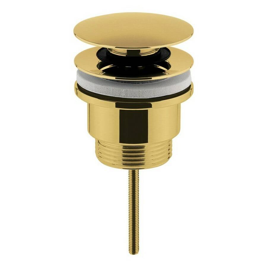 Nuie Universal Brushed Brass Push Button Basin Waste