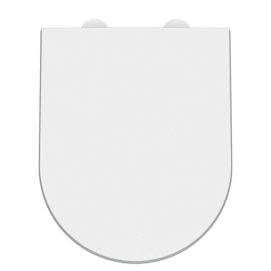 Nuie Luxury D Shaped Quick Release Soft Close Toilet Seat with White Cover Caps