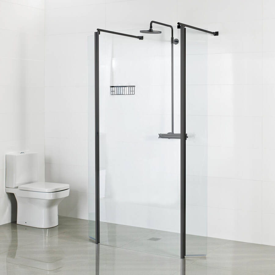 Roman Haven 8mm Select 1000mm Wetroom Linear Panel Black