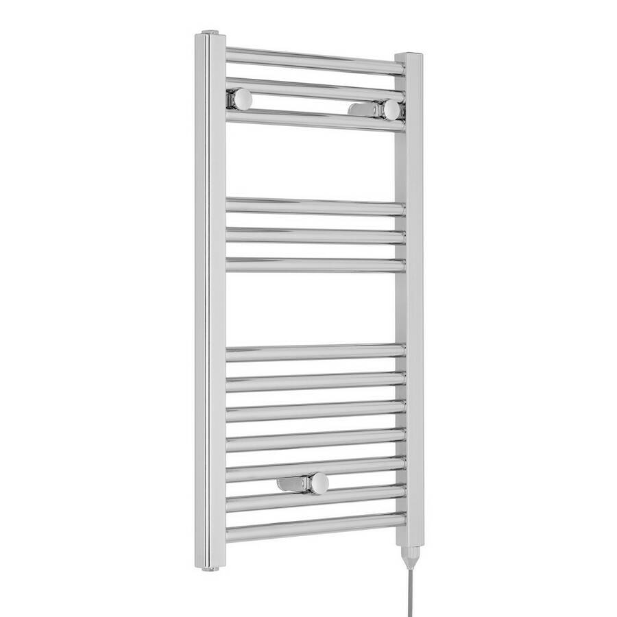 Nuie Electric Chrome 720 x 400mm Round Ladder Towel Rail