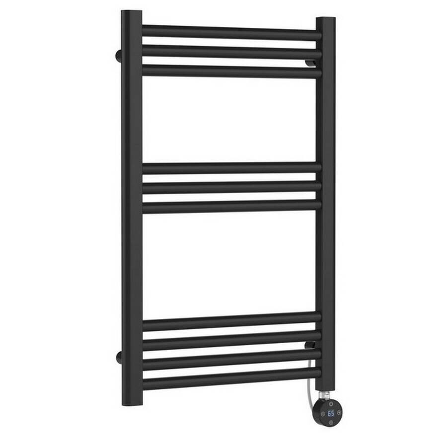 Nuie Electric Anthracite 800 x 500mm Round Ladder Towel Rail