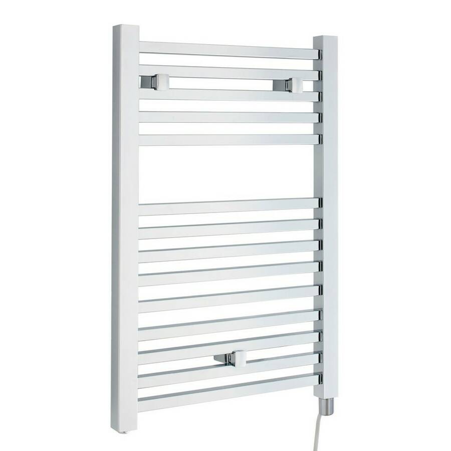 Nuie Electric Chrome 690 x 500mm Square Ladder Towel Rail